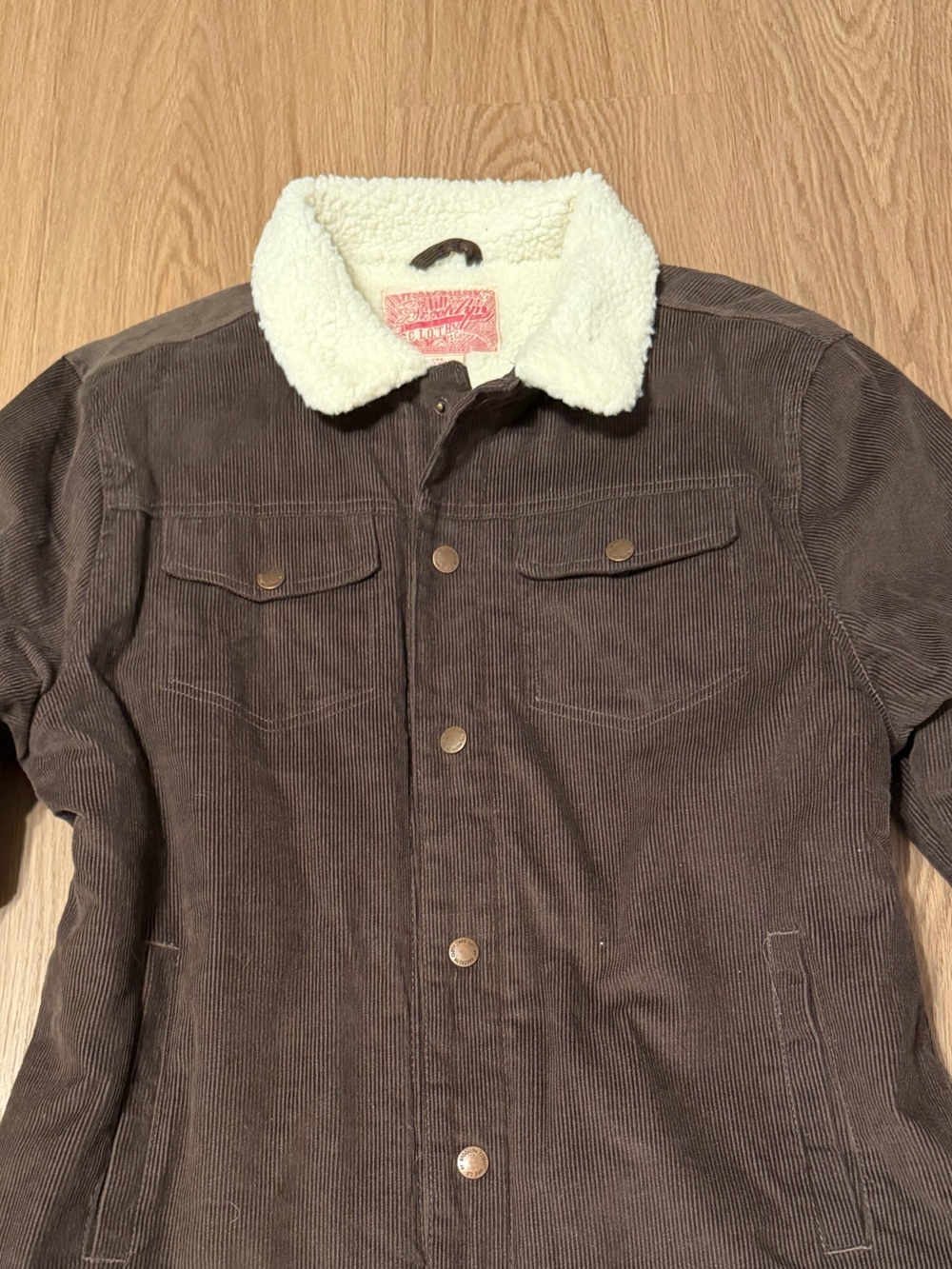 Levi's Brown Corduroy Bomber Jacket with Cream Sherpa Collar